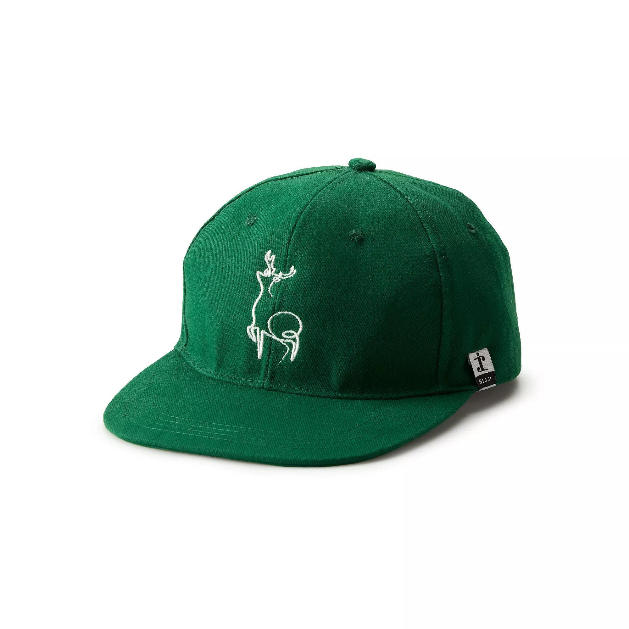 Women's SIJJL Reindeer Embroidered Green Snapback Hat Product Image