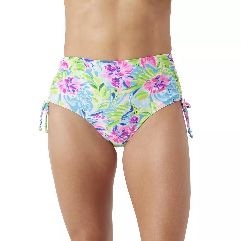 Women's Stella Parker High-Waist Side Tie Swim Bottoms, Size: Small, Waterlily Waves Product Image