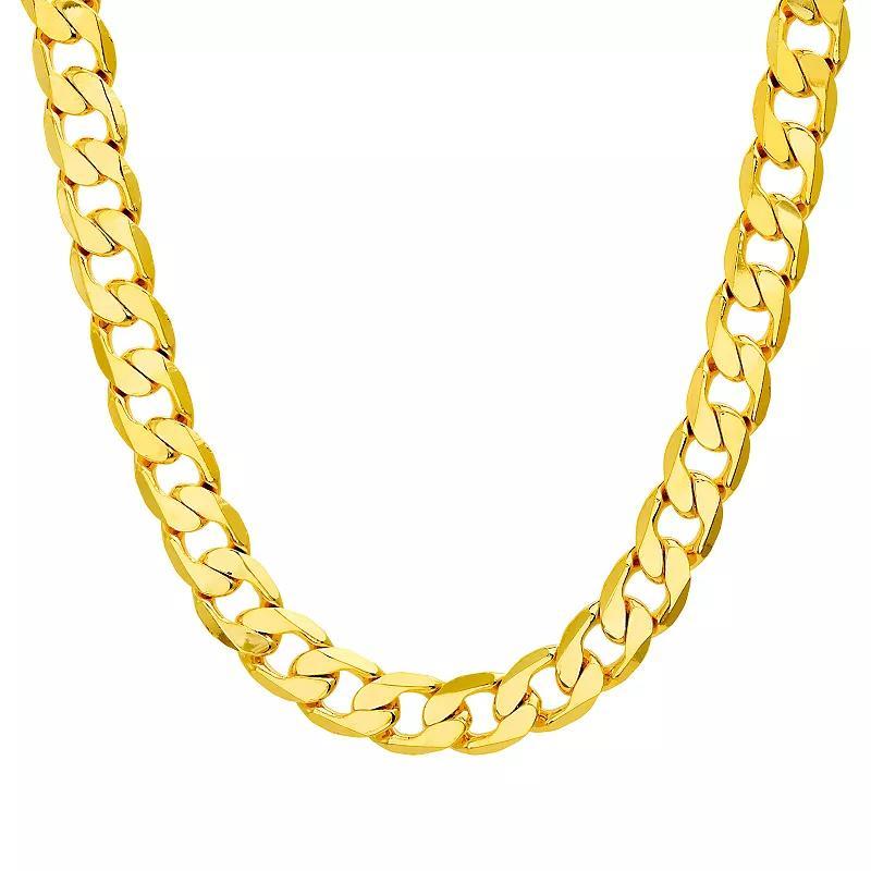 Men's 14k Gold Plated 12 mm Curb Chain Necklace, Size: 24", Gold Tone Product Image