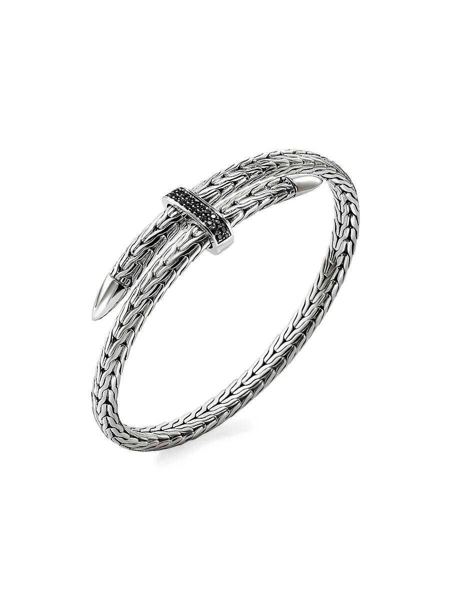 Womens Spear Flex Sterling Silver & Black Sapphire Cuff Product Image