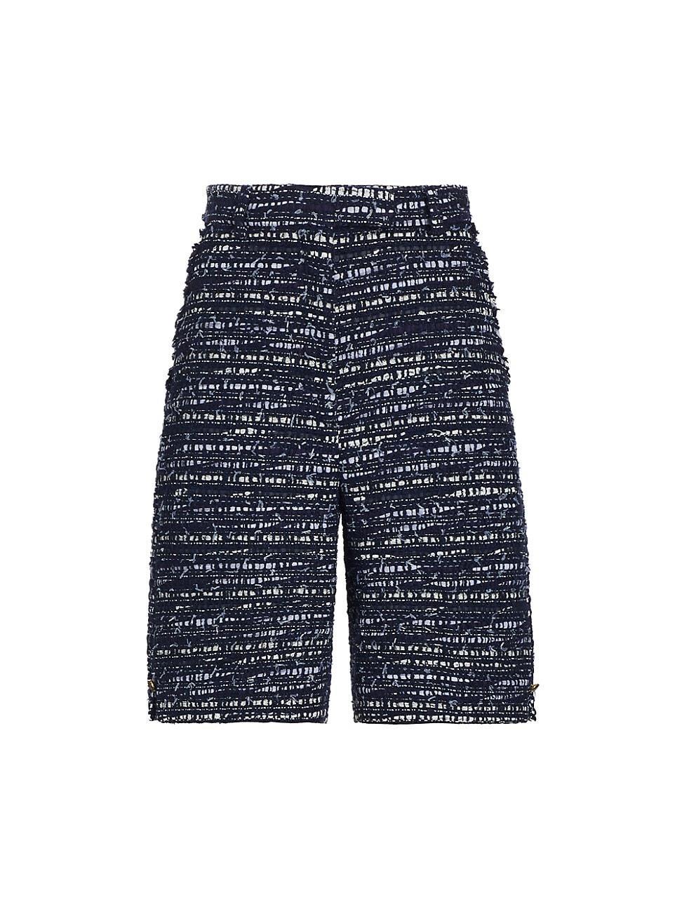 Womens Tweed Fray-Edge Tailored Shorts Product Image