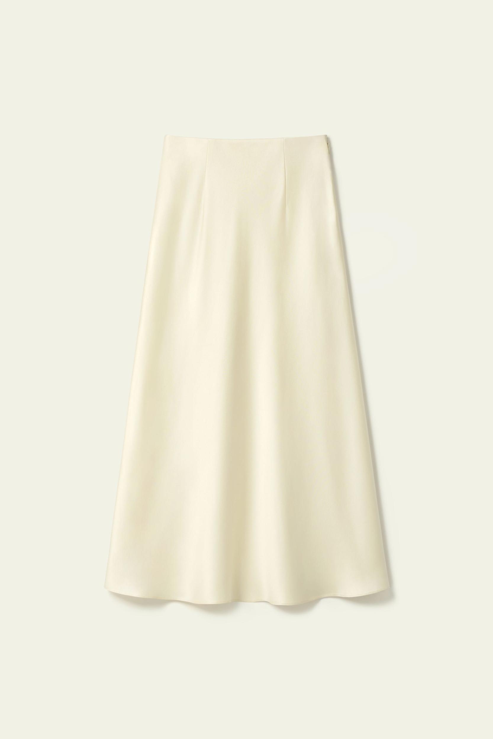 Mid Rise Silk Midi Skirt Product Image