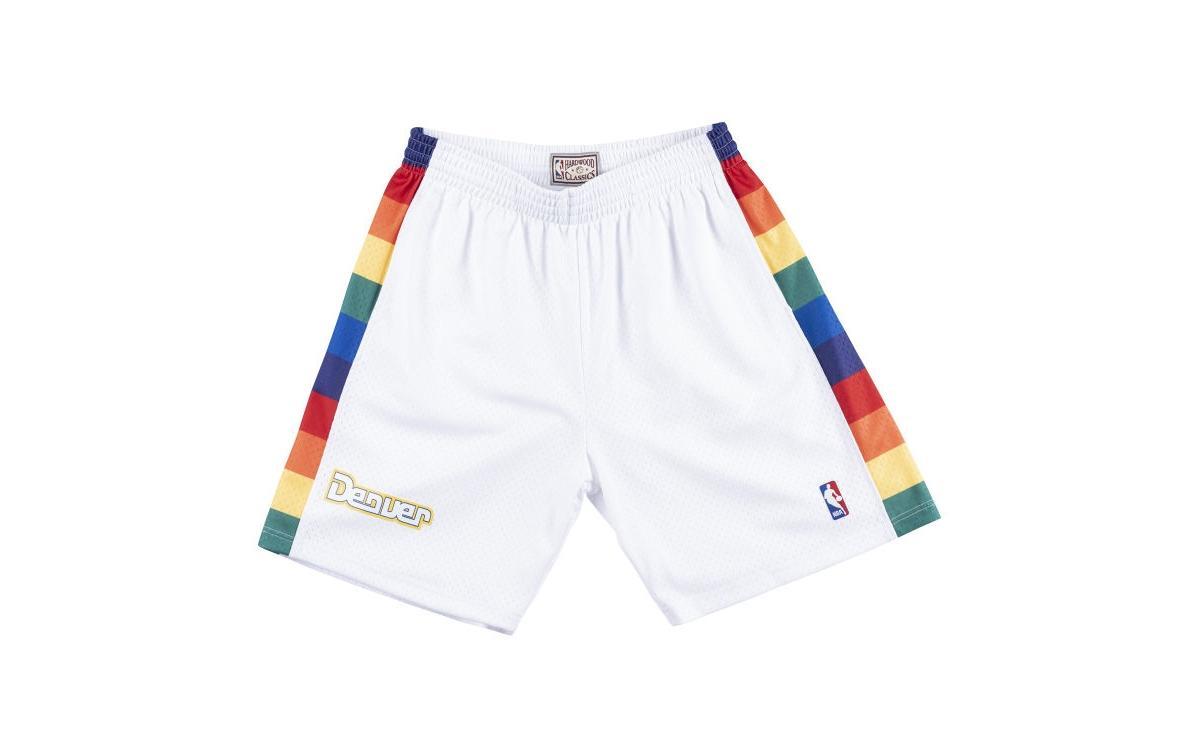 Men's Mitchell & Ness White Denver Nuggets Hardwood Classics Primary Logo Swingman Shorts, Size: Small, Nug White Product Image