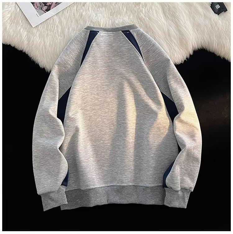 Raglan-Sleeve Round Neck Lettering Sweatshirt Product Image