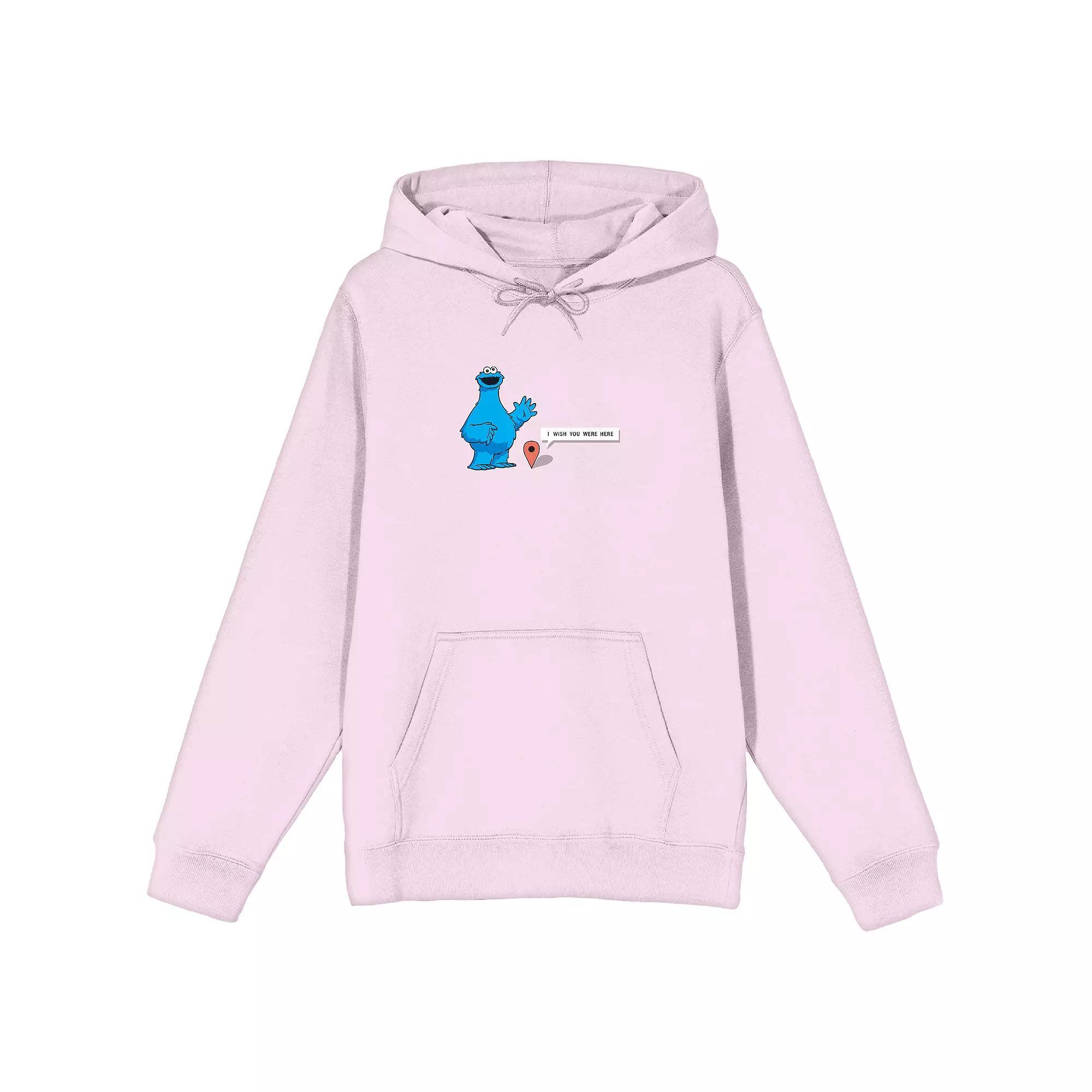 Men's Sesame Street Cookie Monster Hoodie, Size: Medium, Pink Product Image