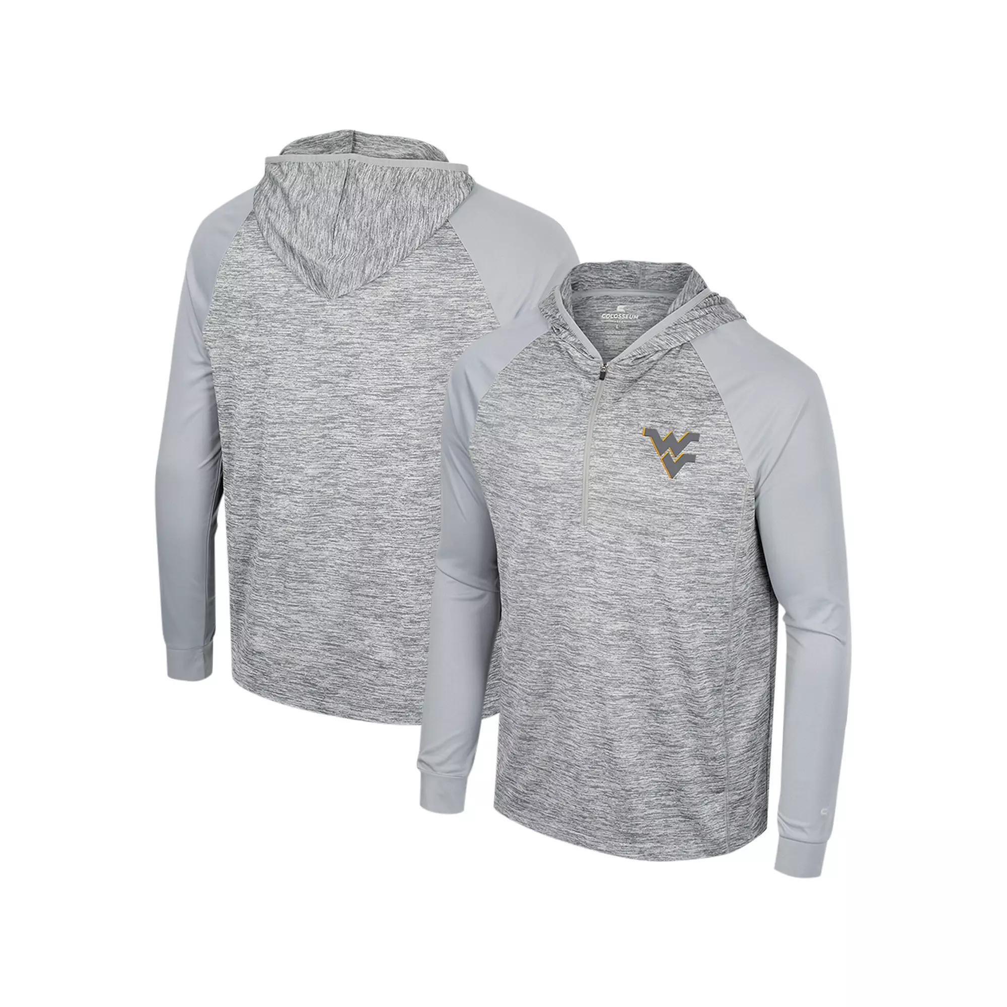 Men's Colosseum Gray Virginia Tech Hokies Cybernetic Raglan Quarter-Zip Hooded Top, Size: 2XL, Grey Product Image