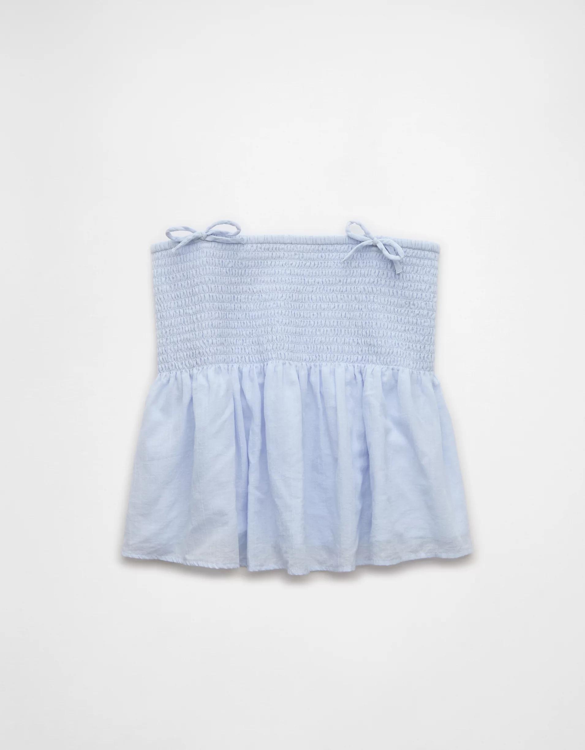 AE Smocked Babydoll Bow Tank Top Product Image