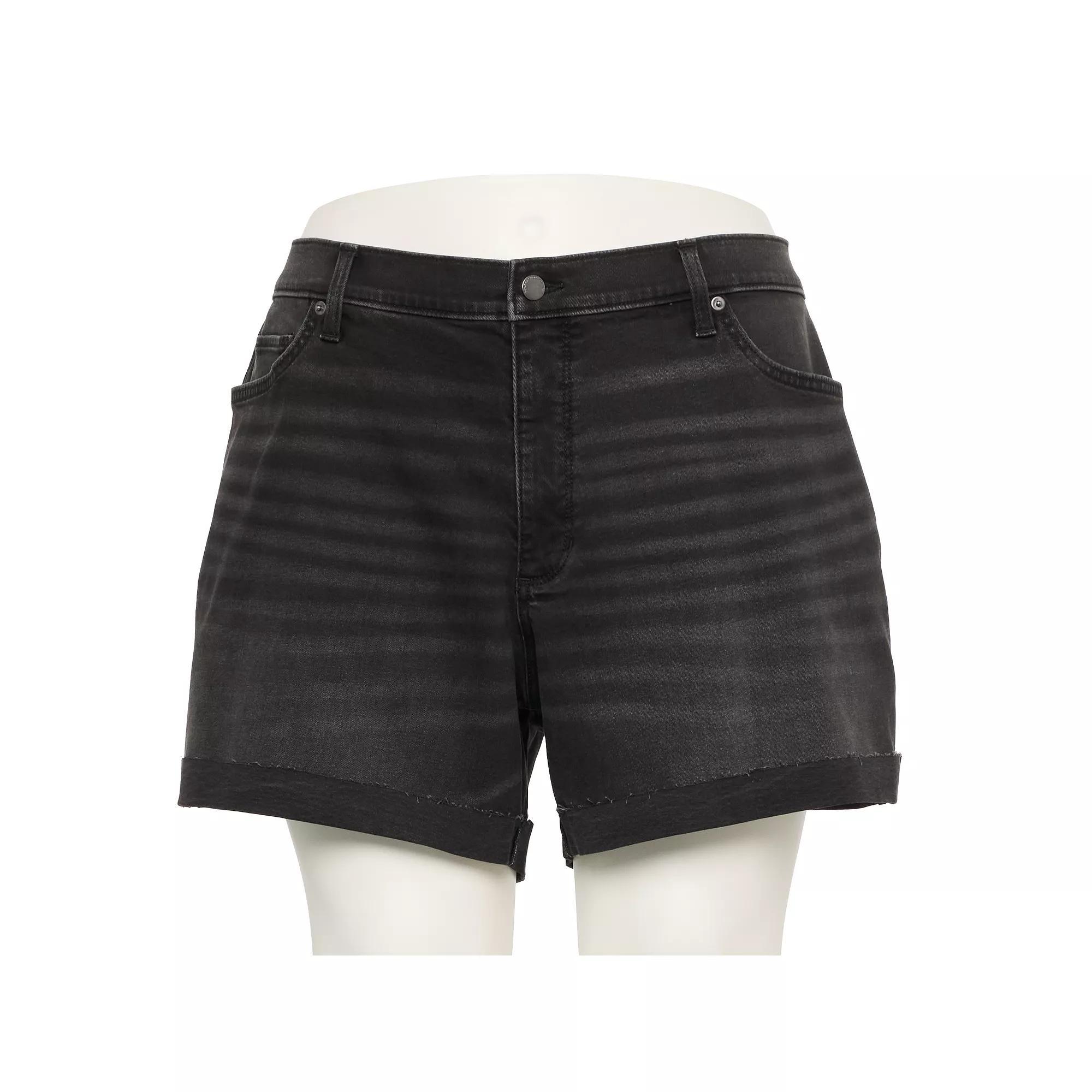 Plus Size Sonoma Goods For Life Curvy Mid-Rise Roll Cuff Shorts, Womens Product Image