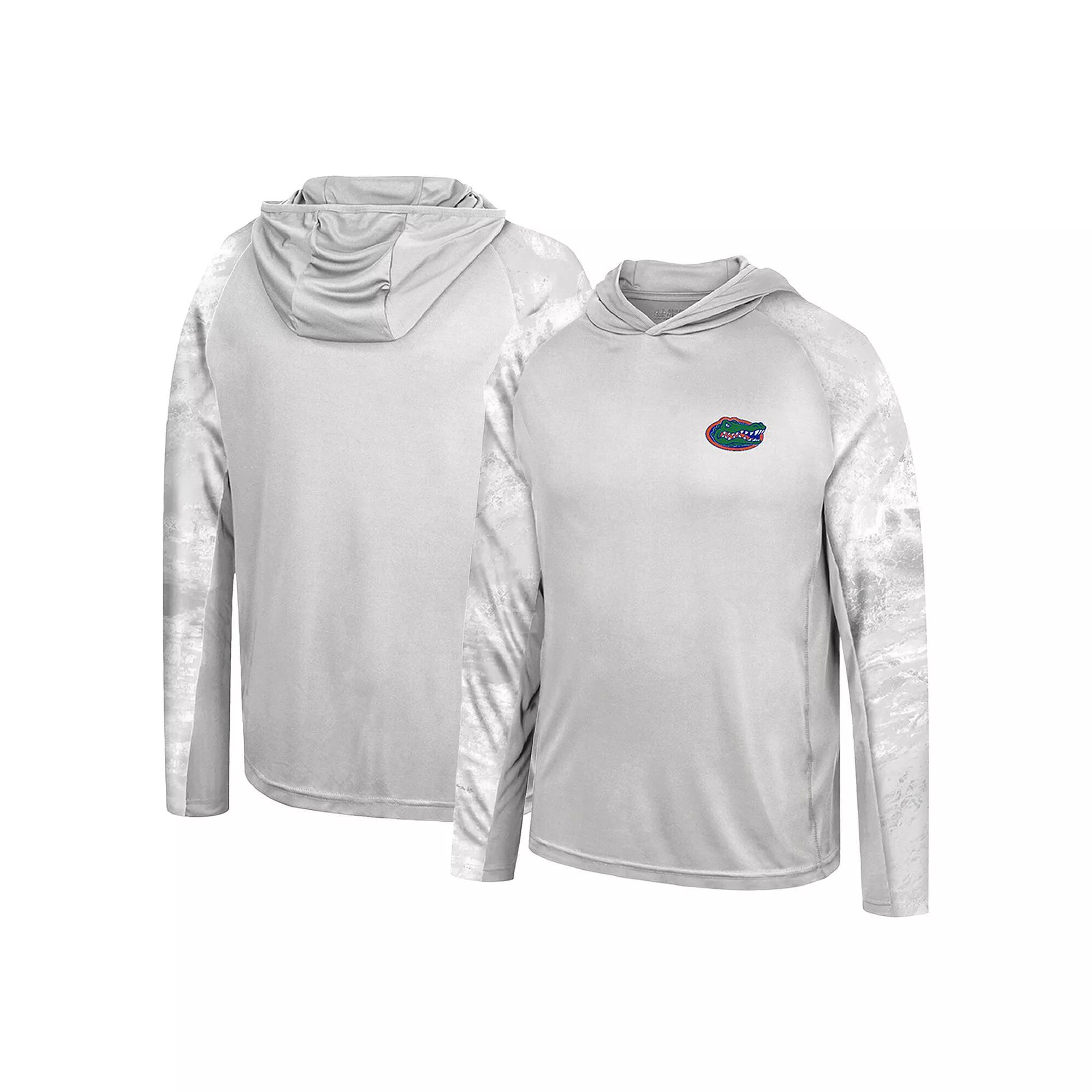 Men's Colosseum Gray/Realtree Camo Florida Gators Gulf Stream Raglan Long Sleeve Hooded T-Shirt, Size: XL, Grey Product Image
