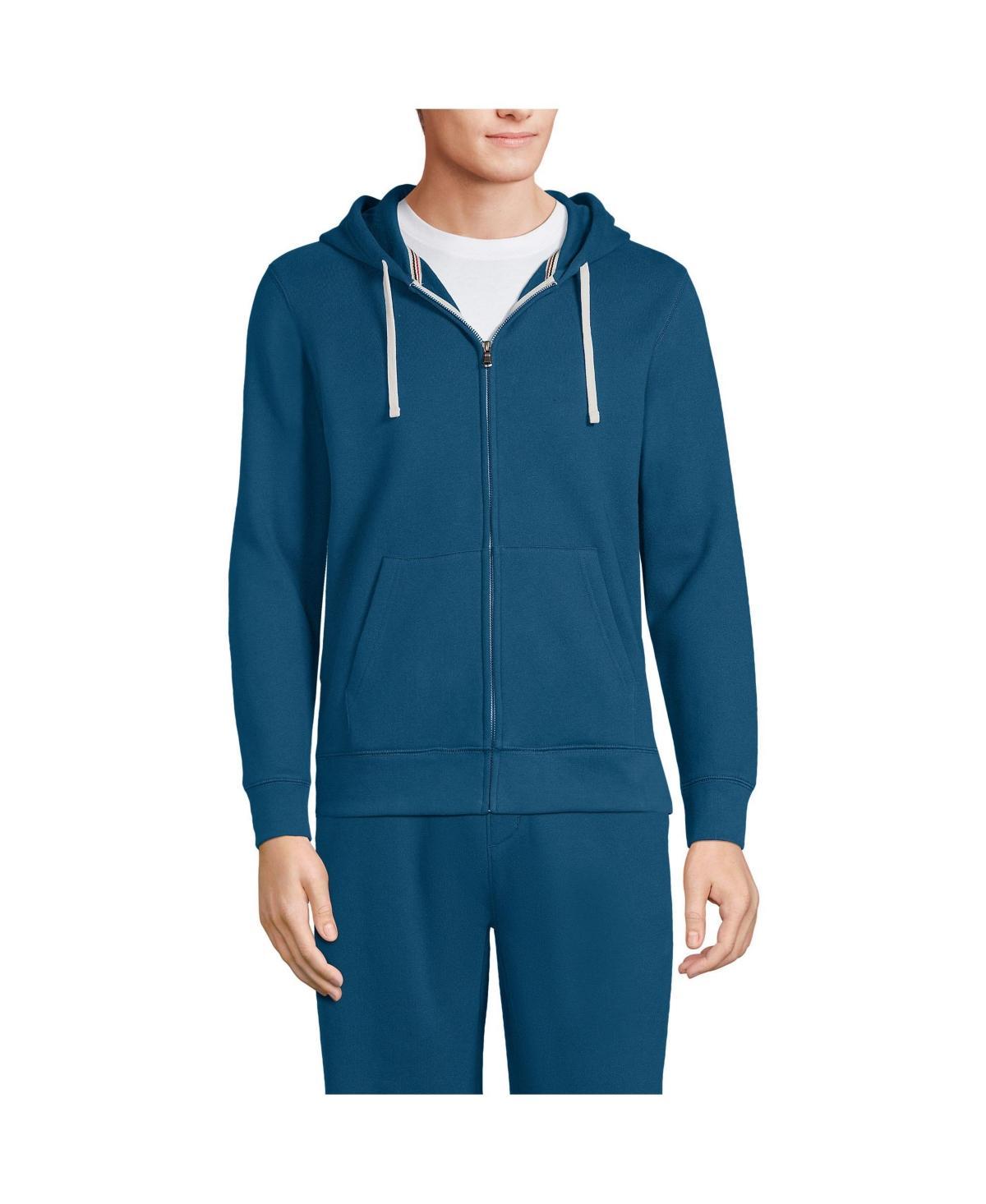 Men's Lands' End Serious Sweats Long Sleeve Full Zip Hoodie, Size: XL, Dark Grey Heather Product Image