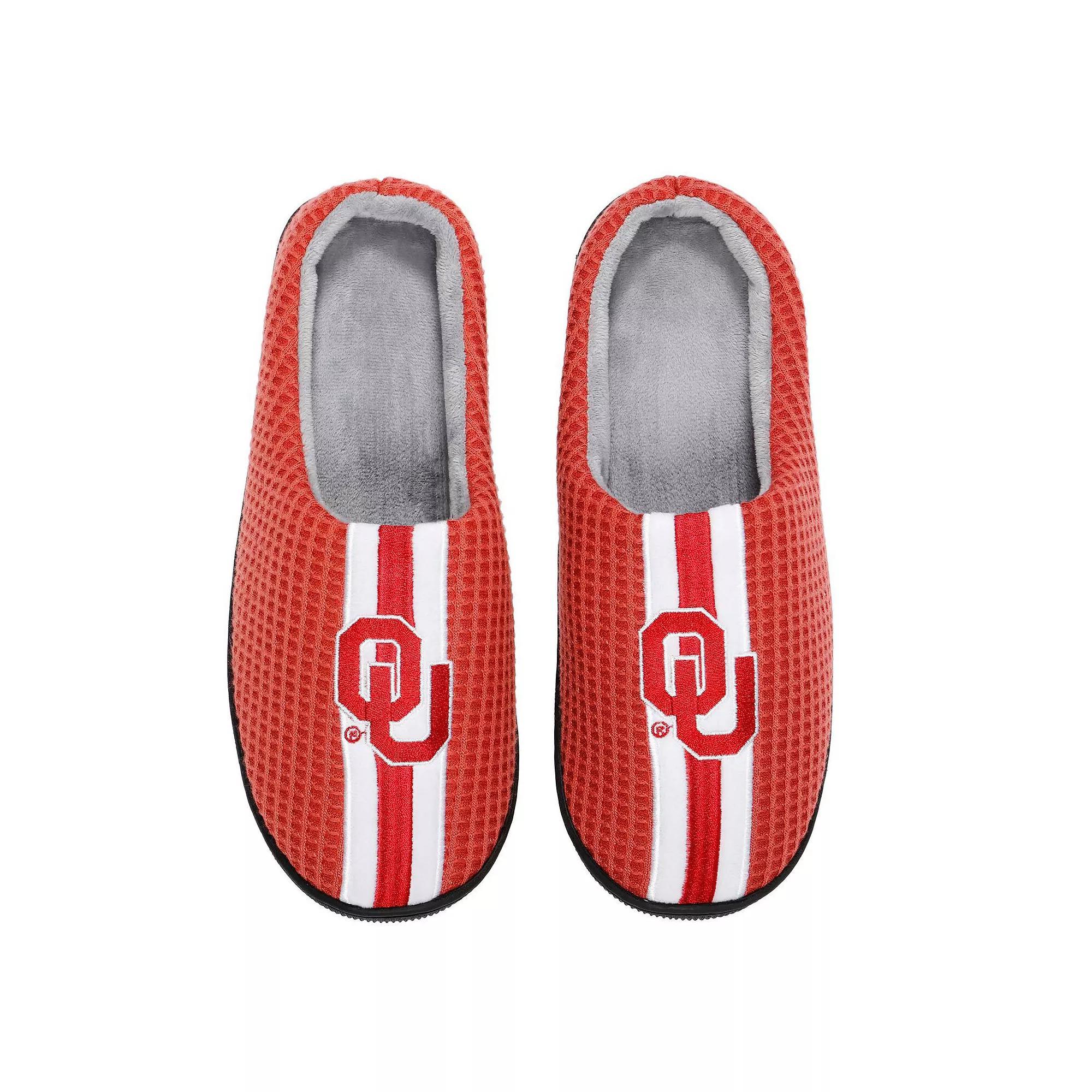 Men's FOCO Crimson Oklahoma Sooners Team Stripe Memory Foam Slide Slippers, Size: Medium, Red Product Image