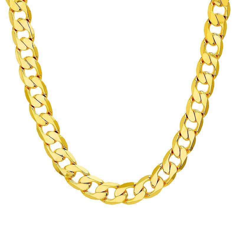 Men's 14k Gold Plated 12 mm Curb Chain Necklace, Size: 24", Gold Tone Product Image