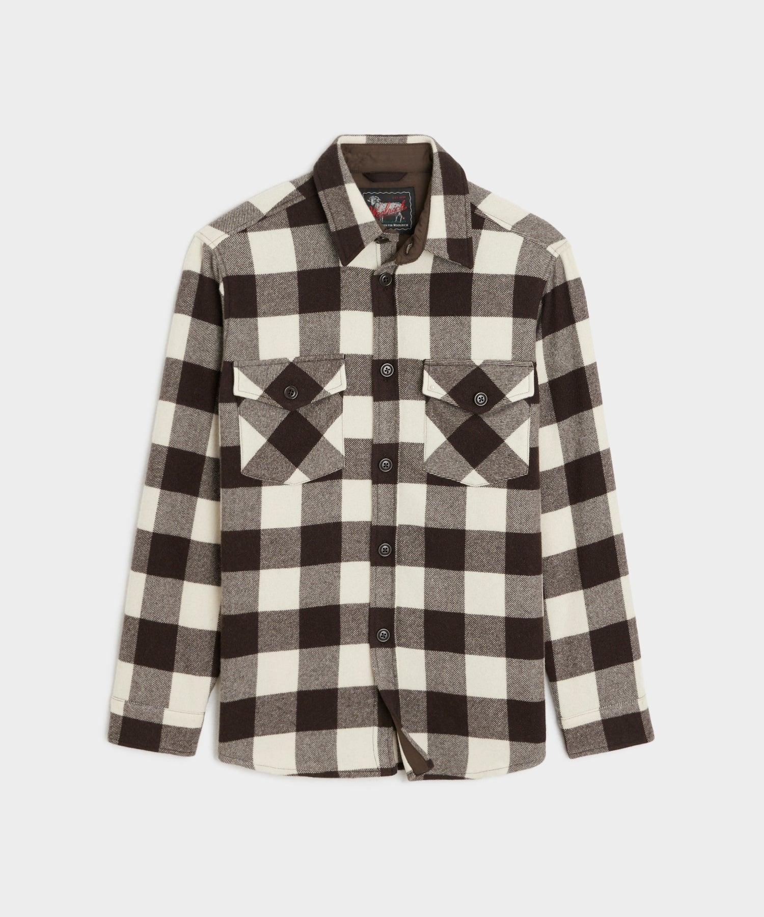 Todd Snyder X Woolrich Cashmere Shirt Jacket in Brown Plaid Product Image