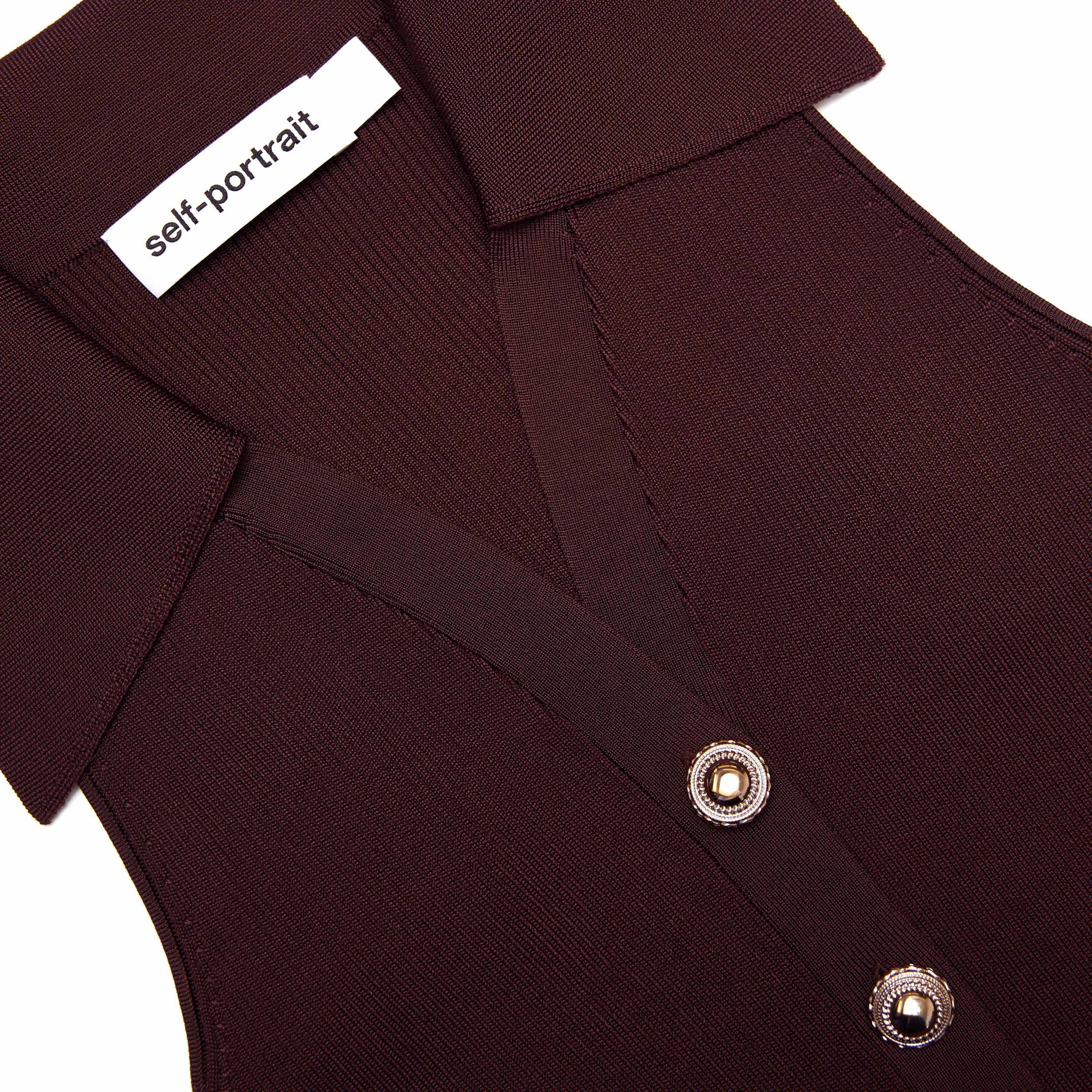 Brown Ribbed Knit Midi Dress Product Image