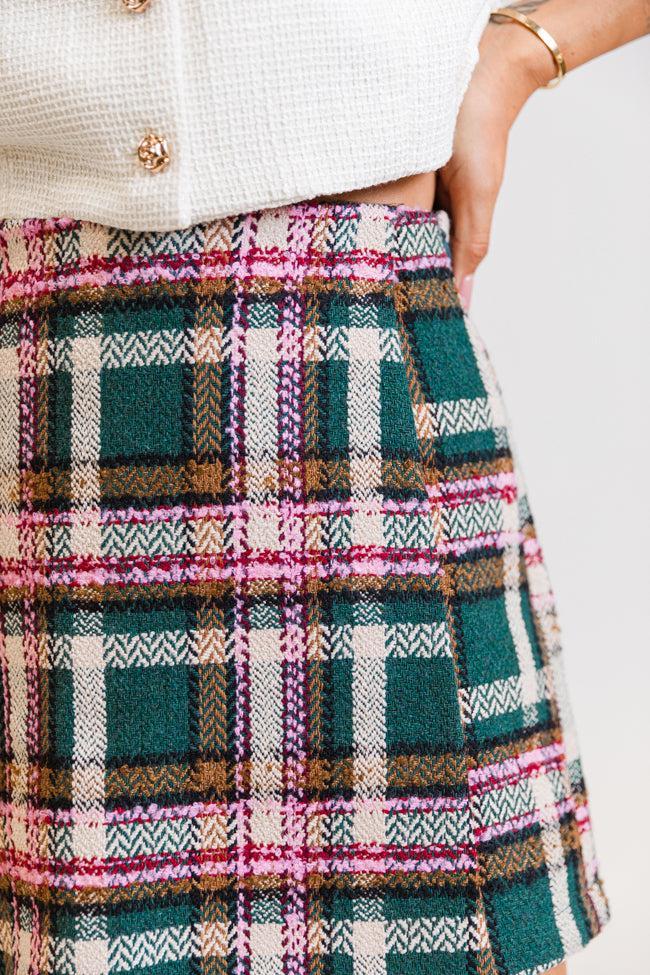 Sweet Escapes Green Plaid Skort FINAL SALE Product Image