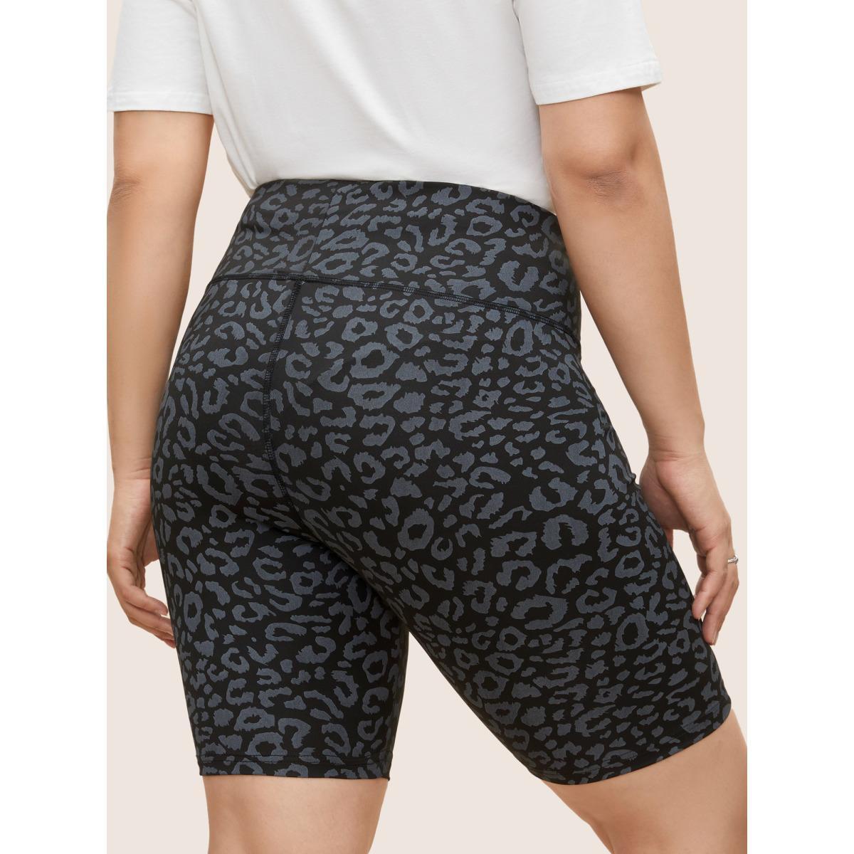 Plus Size Leopard Print High Rise Skinny Leggings Women BlackFlower Casual High stretch Skinny High Rise Everyday Leggings BloomChic 30/6X Product Image