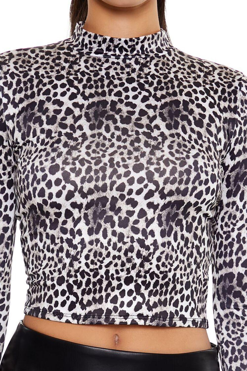 Leopard Mock Neck Crop Top | Forever 21 Product Image