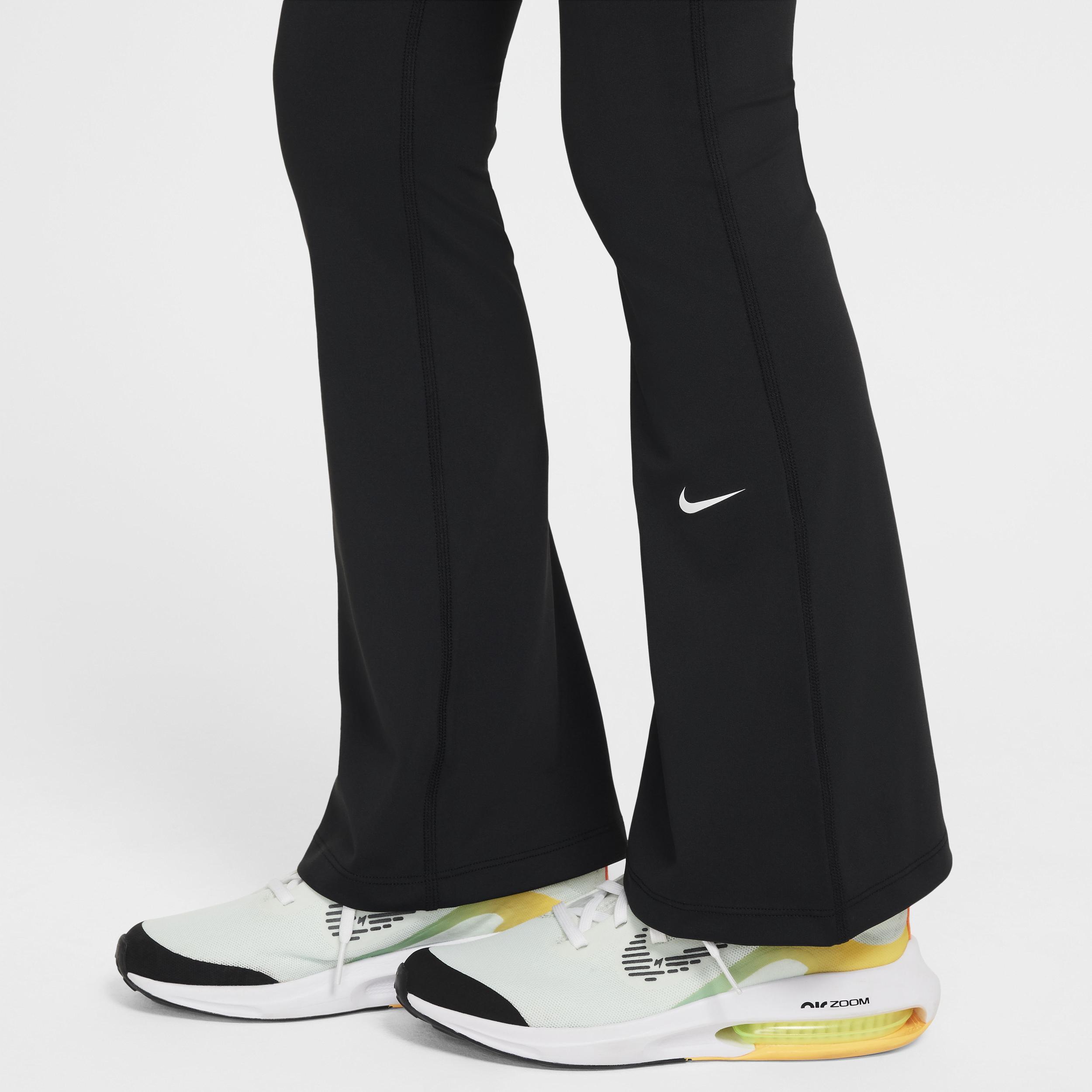 Kids' Nike One Dri-FIT Flare Leggings in Black/White at Nordstrom, Size Xs Product Image