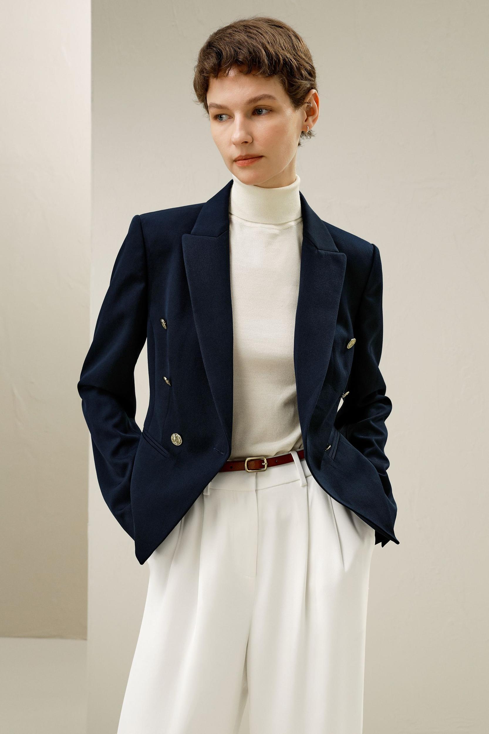 Tailored Double-Breasted Blazer Product Image