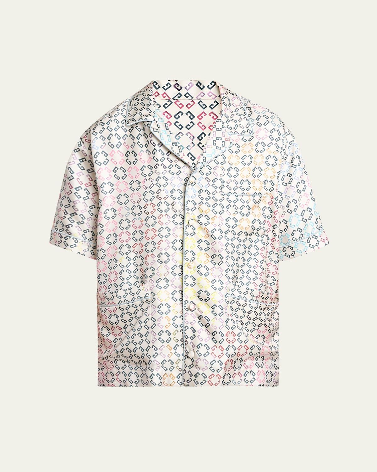 Mens Pyjamas Shirt in Monogram 72 Silk Product Image