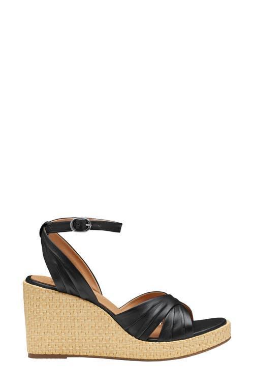 Johnston  Murphy Womens Marcia Leather Cross-Band Espadrille Platform Wedge Sandals Product Image