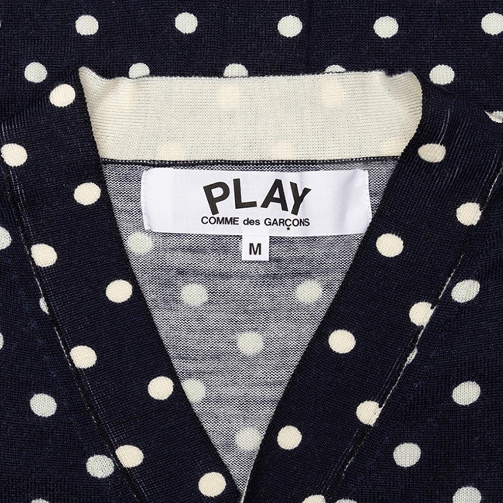 Polka Dot Cardigan Black Heart - Navy Male Product Image