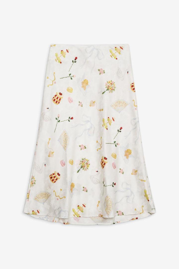 Charlise Midi Skirt — White Product Image
