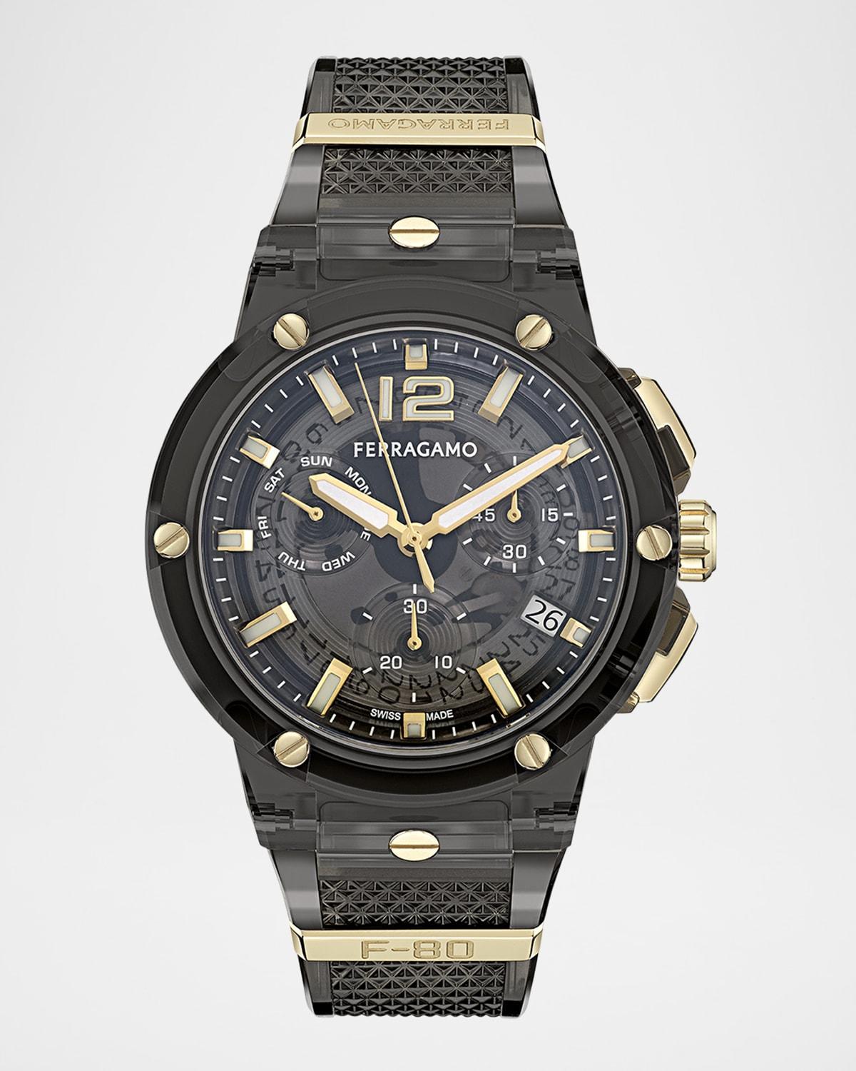 Mens F-80 44MM Translucent Black Bioplastic Chronograph Watch Product Image