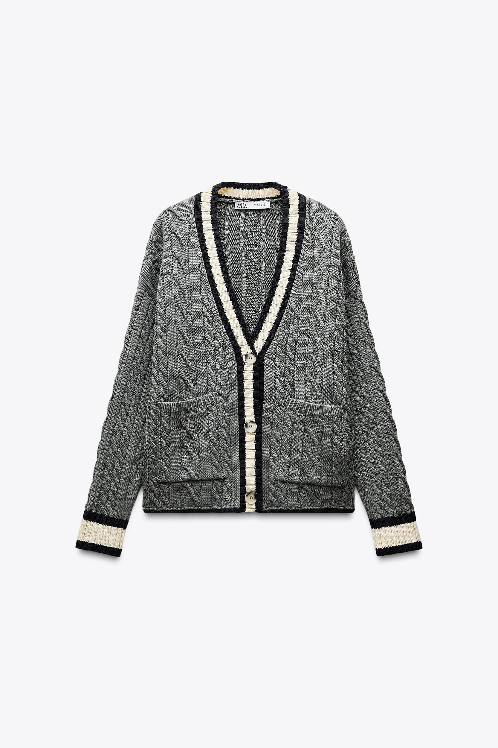 CARDIGAN WITH PIPED SEAMS Product Image