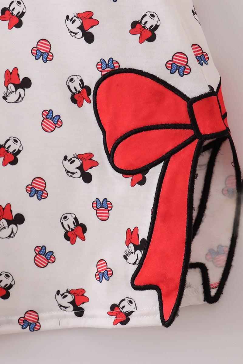 Bow applique print mom&me dress Product Image