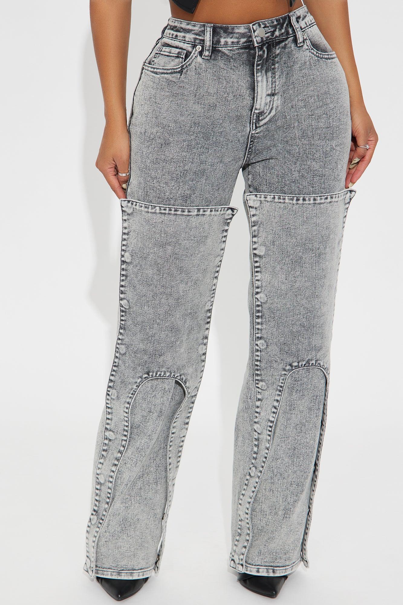 She Snapped Straight Leg Jeans - Grey Female Product Image