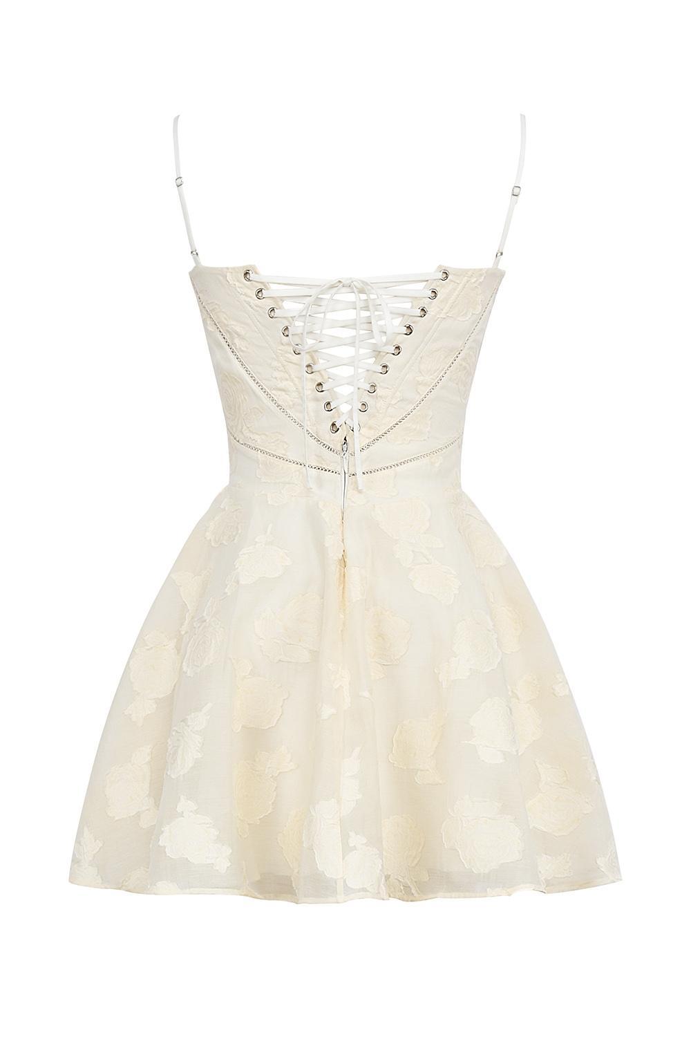Serenita Vintage Cream Floral Mini Dress Product Image