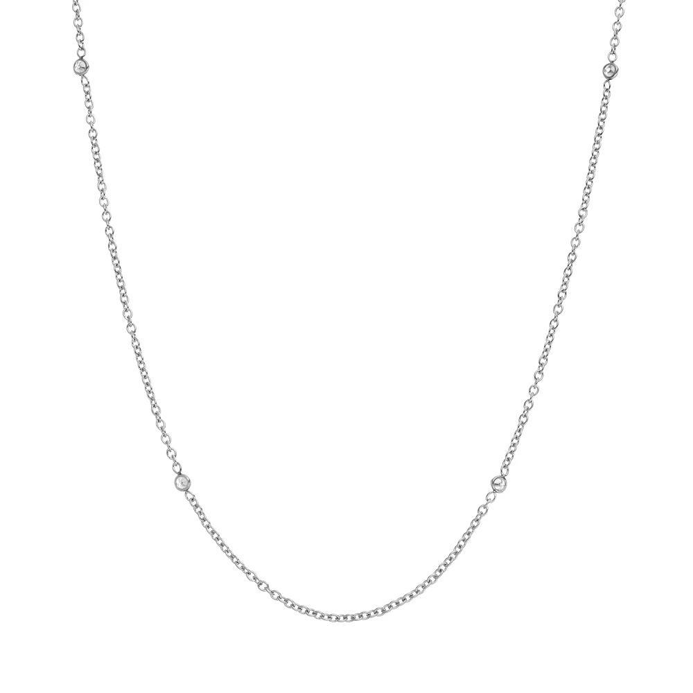 Blue La Rue Cubic Zirconia Stainless Steel Cable Chain Necklace, Women's, Size: 24", Silver Product Image