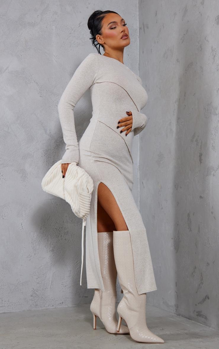 Oatmeal Binding Detail Midaxi Dress Product Image