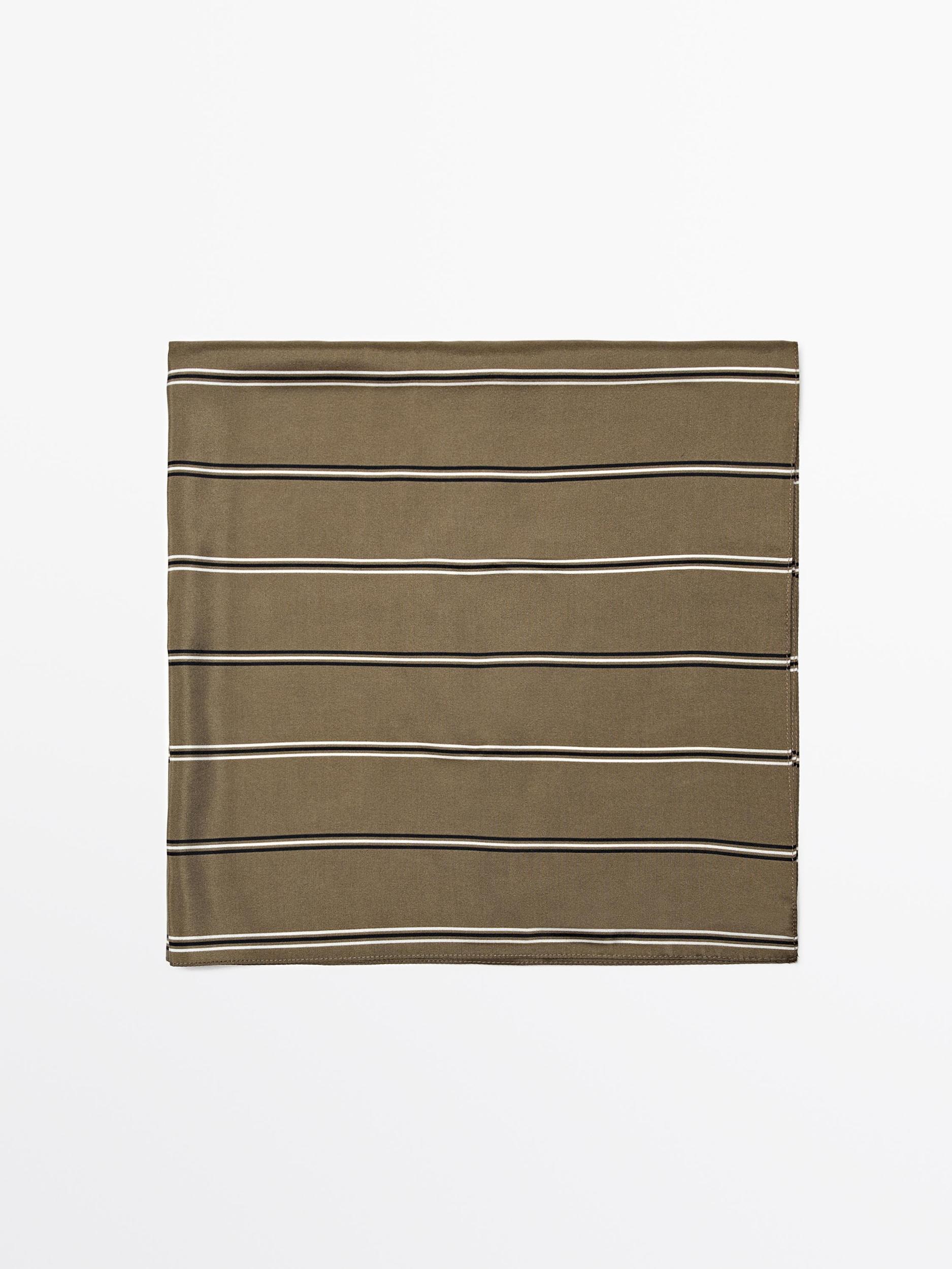 100% silk striped scarf Product Image