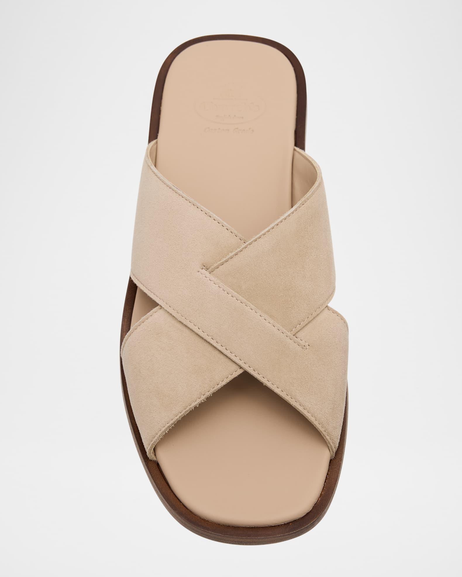 Oriyah Suede Crisscross Flat Sandals Product Image