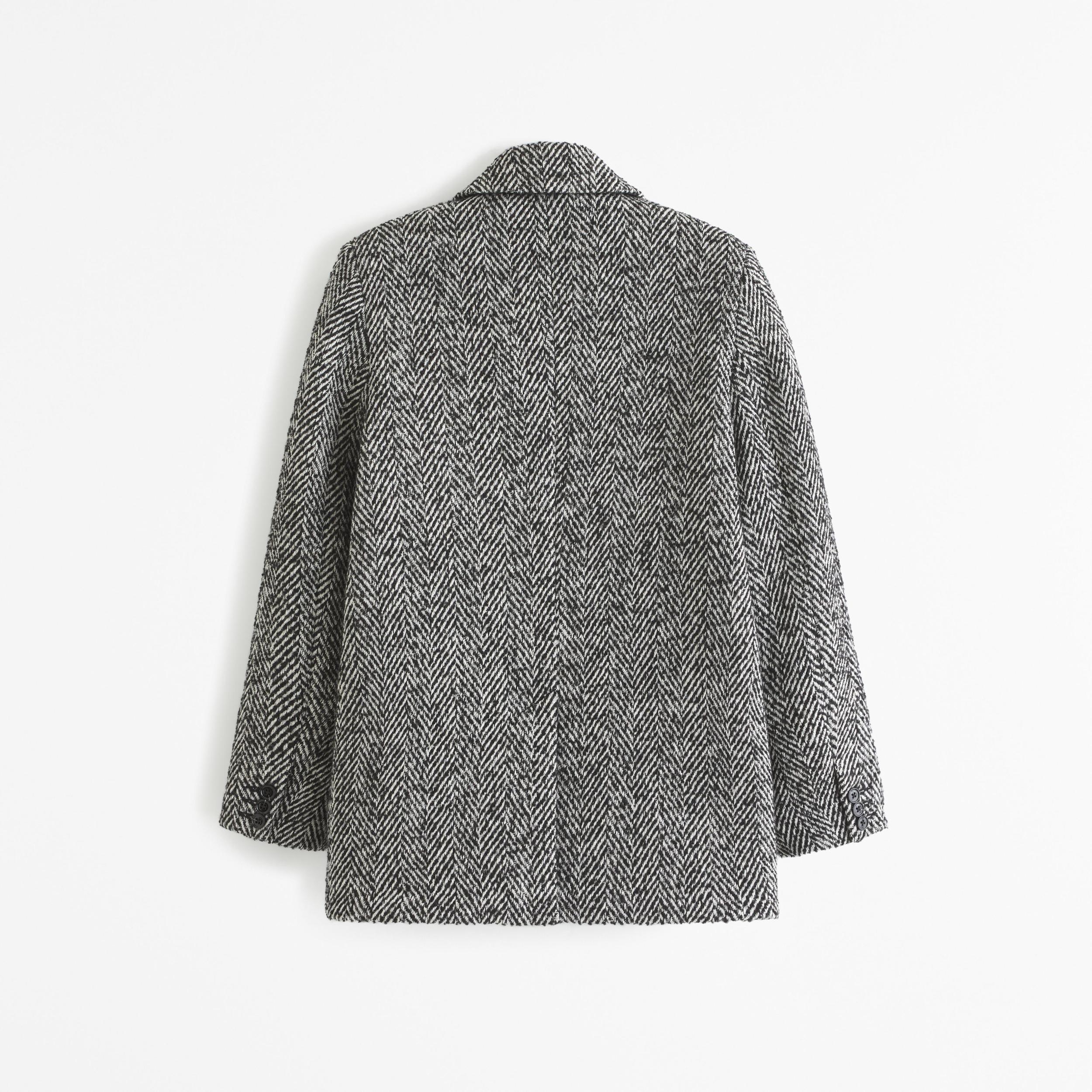 Wool-Blend Double-Breasted Mid Coat Product Image