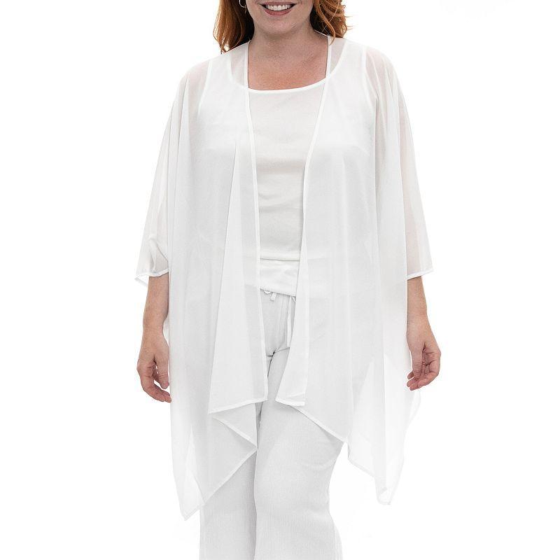 Womens Nina Leonard Floral Open-Front Kimono Product Image