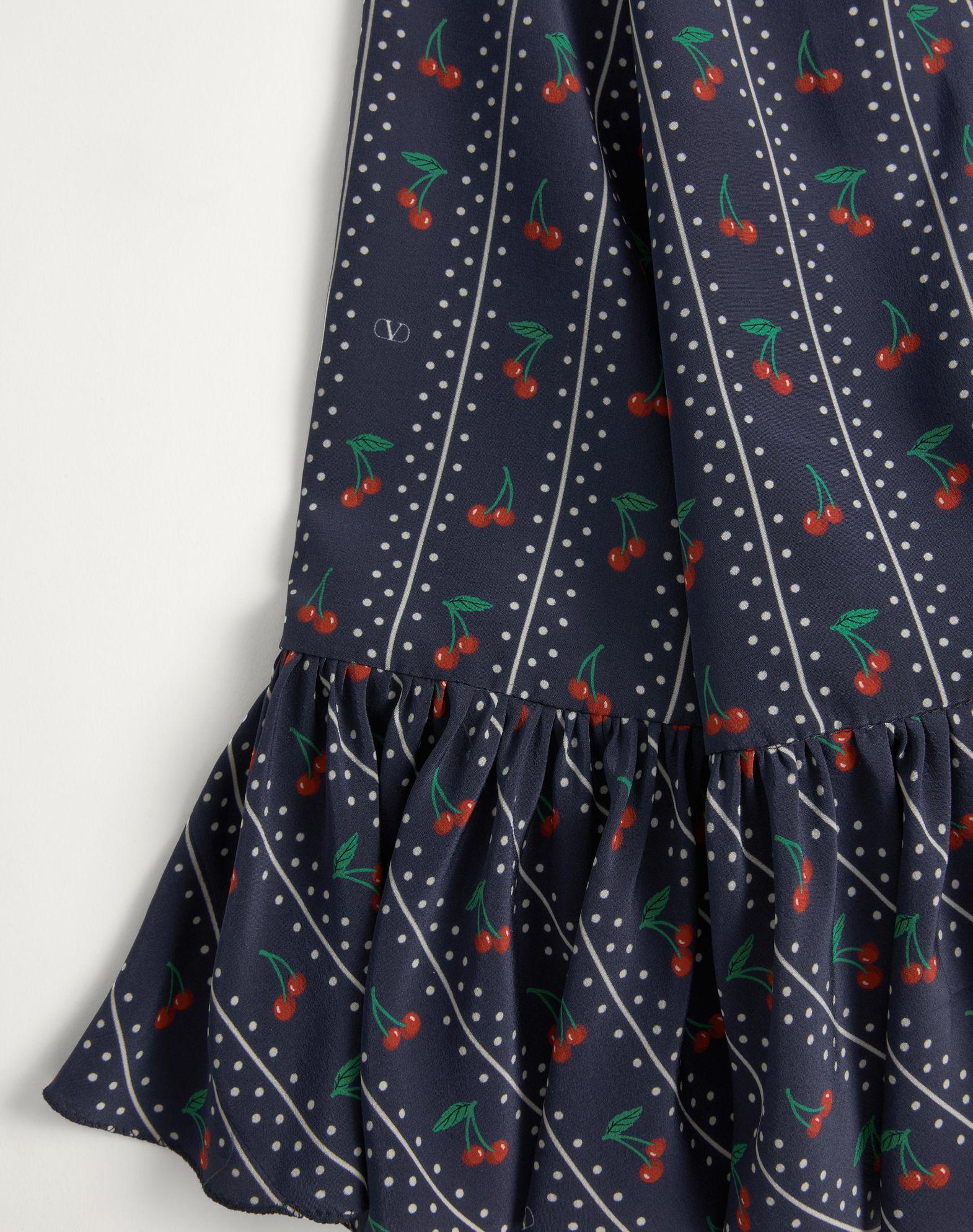 Crepe De Chine Midi Skirt With Cherryfic Print Product Image