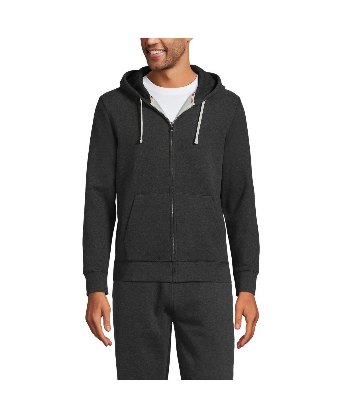 Men's Lands' End Serious Sweats Long Sleeve Full Zip Hoodie, Size: XL, Dark Grey Heather Product Image