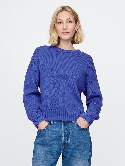 100% Cotton Relaxed Sweater Product Image