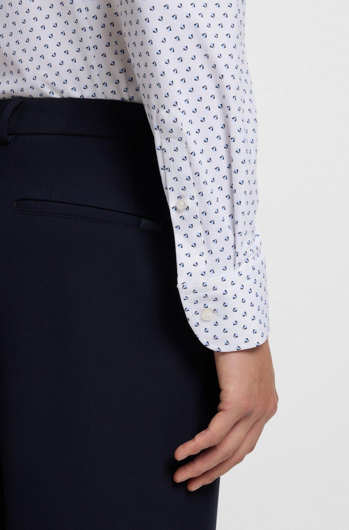 BOSS - Slim-fit shirt in Italian-made performance-stretch fabric - Light Blue Product Image