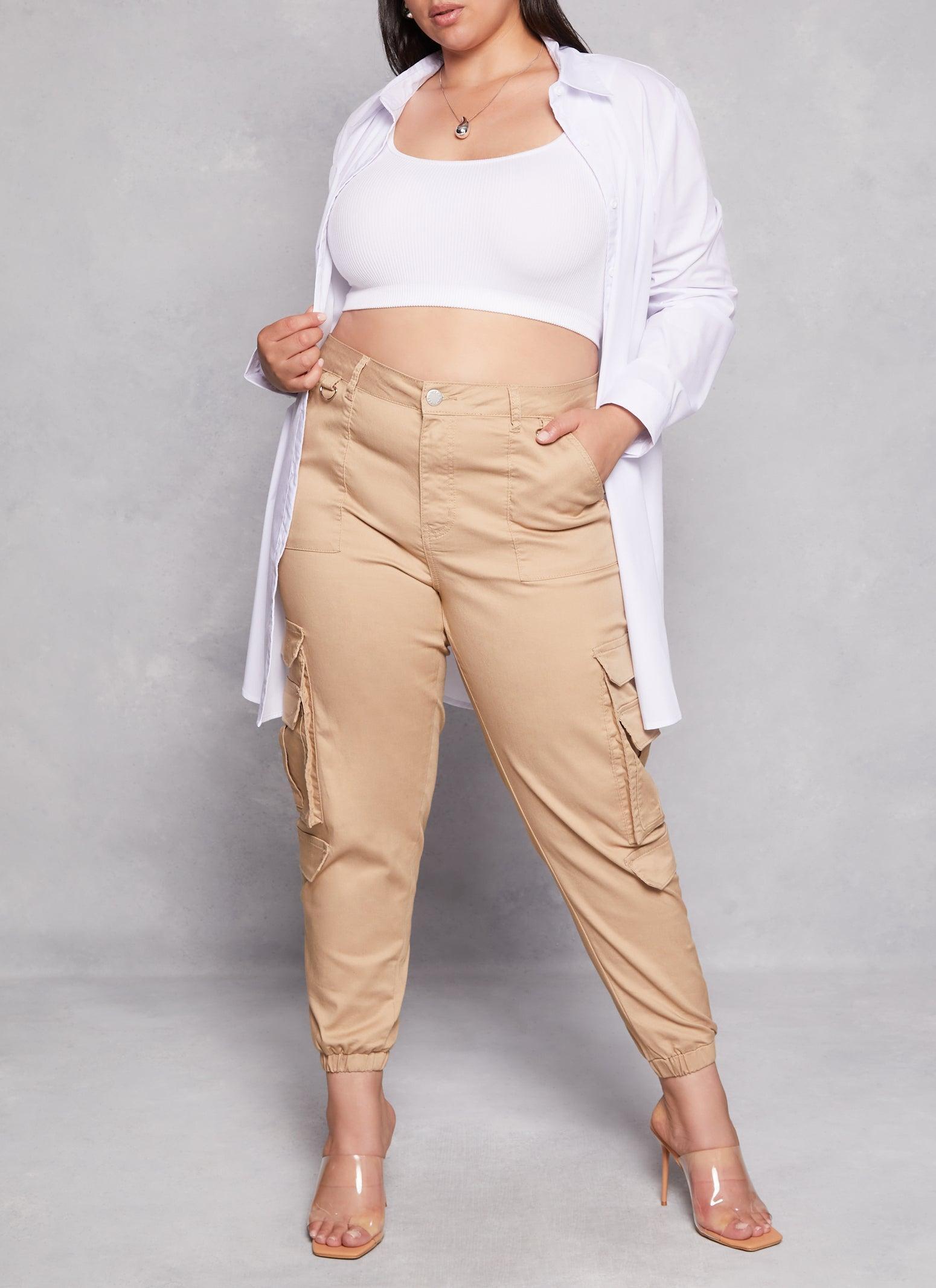 Womens Plus Size Double Cargo Pocket Joggers Product Image