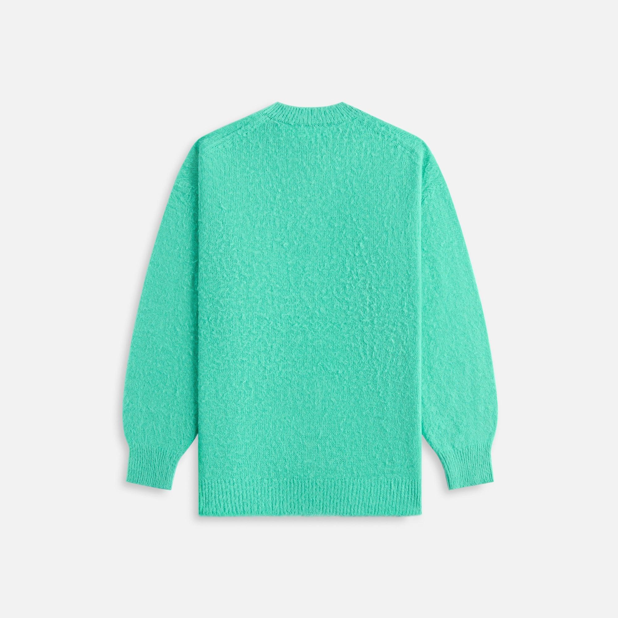 Auralee Brushed Wool Cashmere Silk Knit - Aqua Green Male Product Image