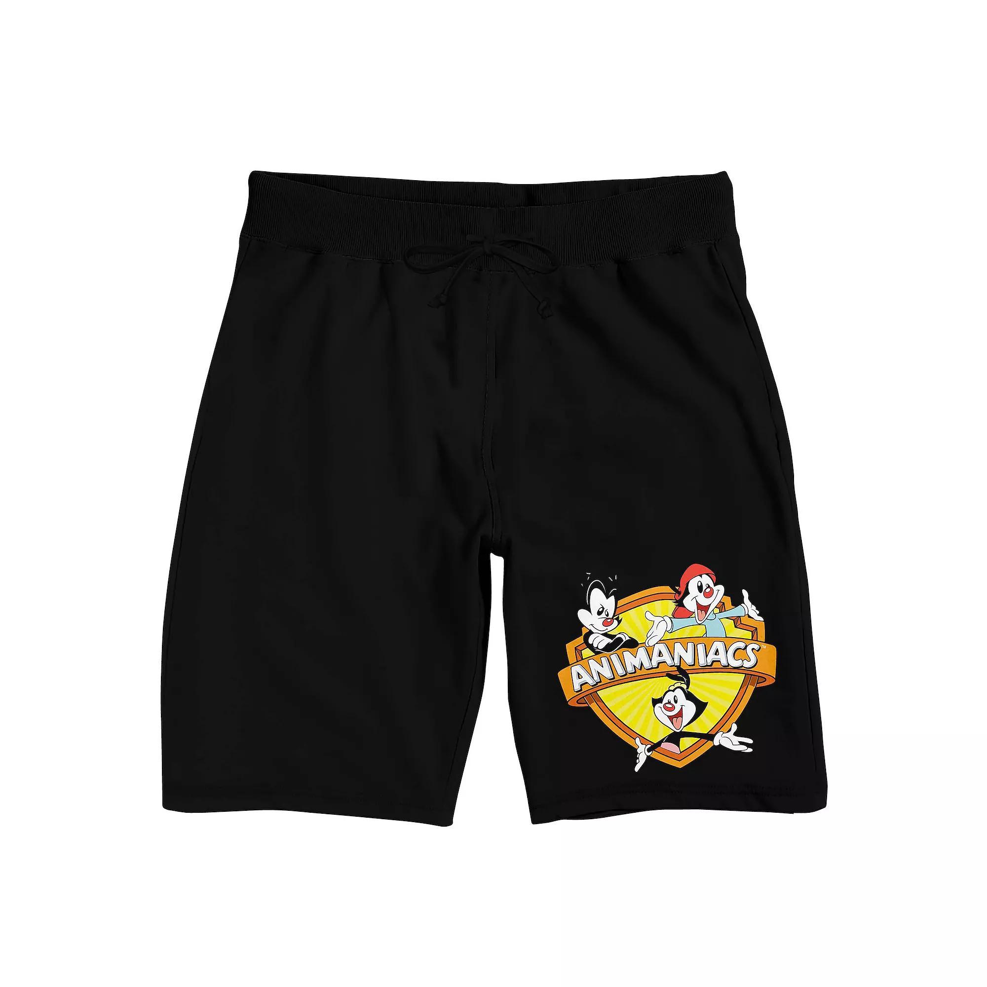 Men's Animaniacs Logo Sleep Shorts, Size: XXL, Black Product Image