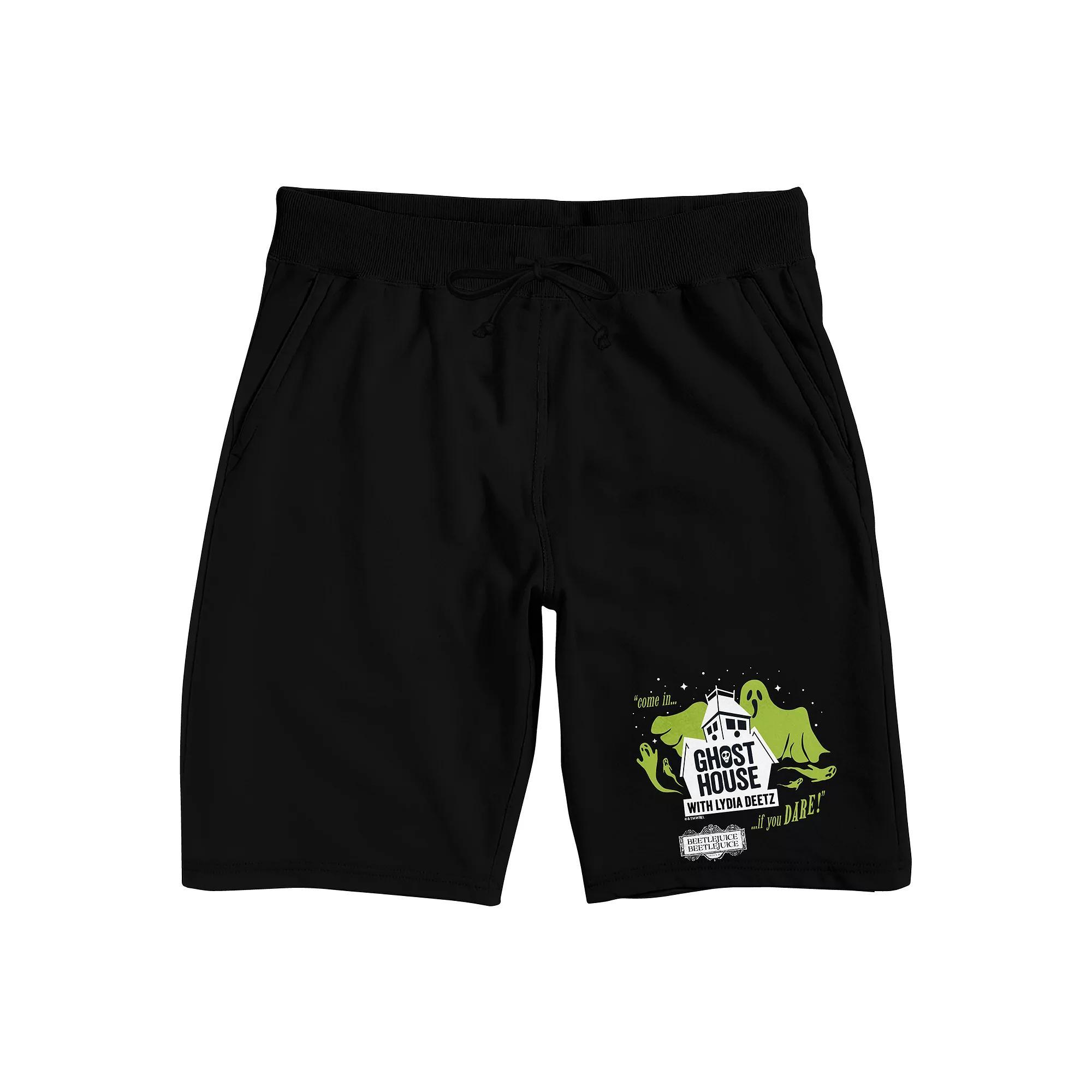 Men's Beetlejuice Ghost Pajama Shorts, Size: Small, Black Product Image