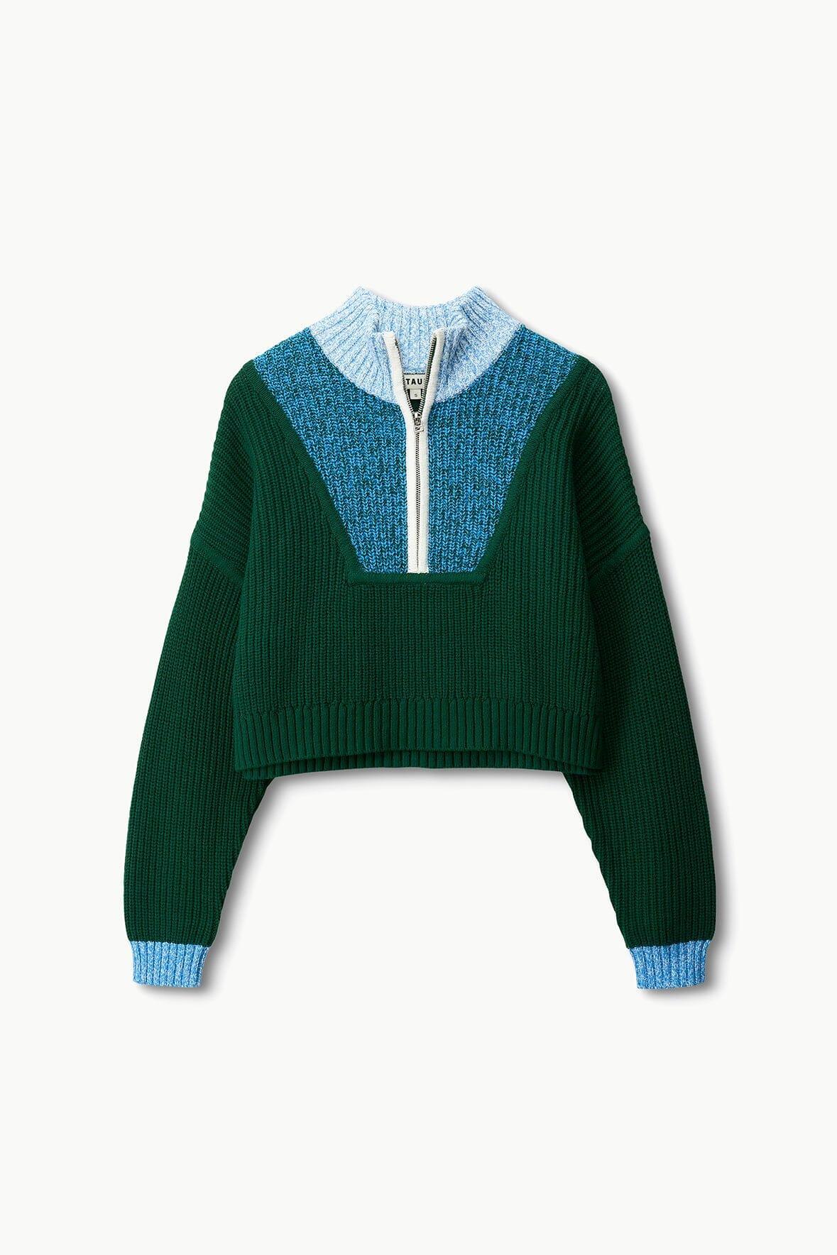 CROPPED HAMPTON SWEATER | JUNGLE SKY IVORY Product Image
