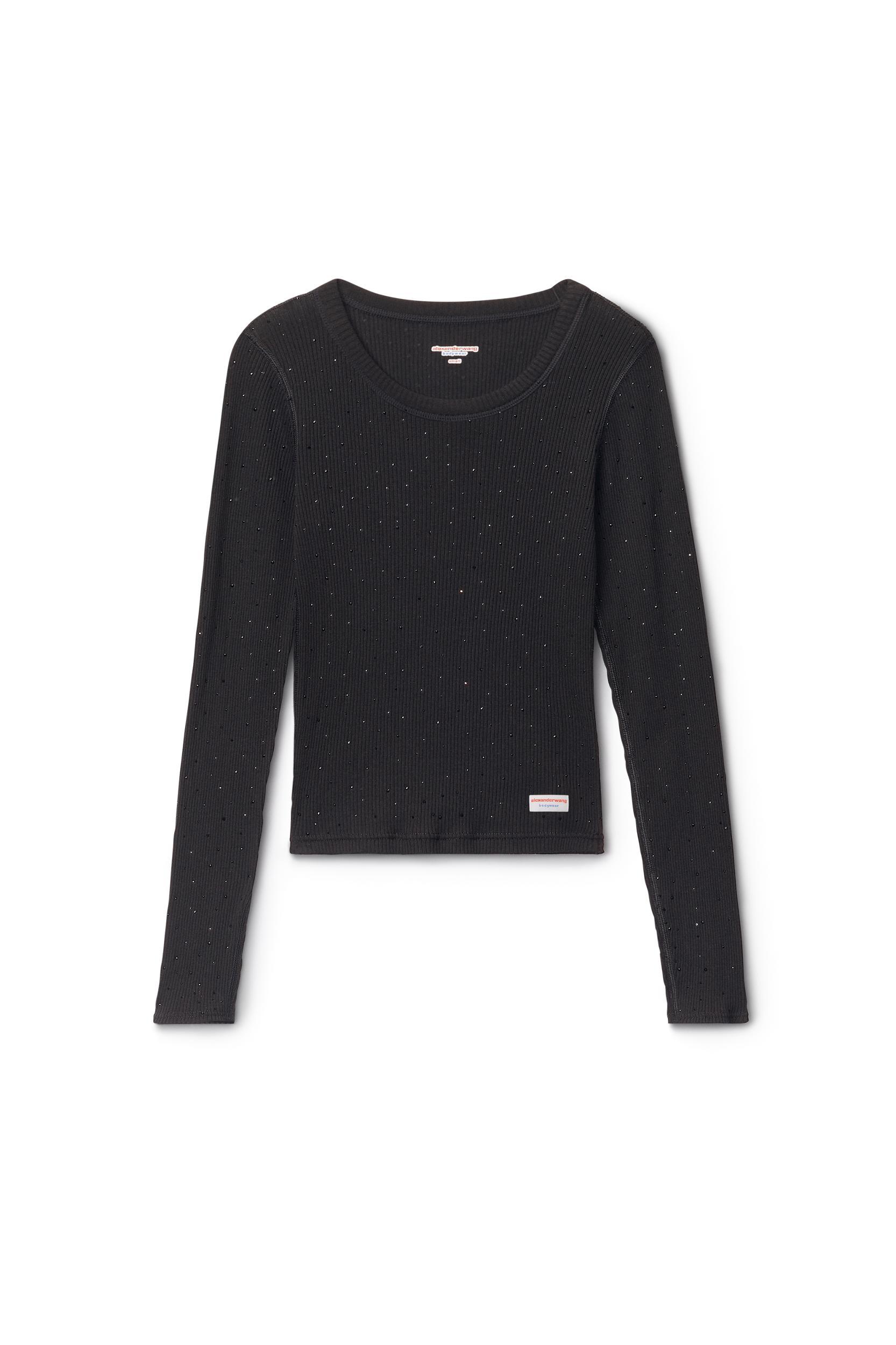 Crystal Hotfix Cropped Camisole In Waffle Knit Product Image