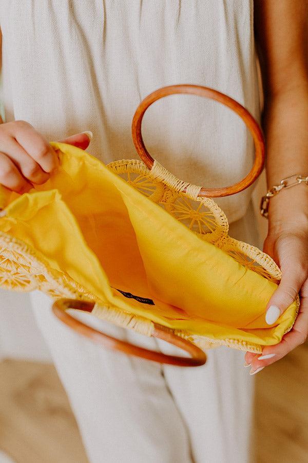 Citrus Grove Woven Tote in Yellow Product Image
