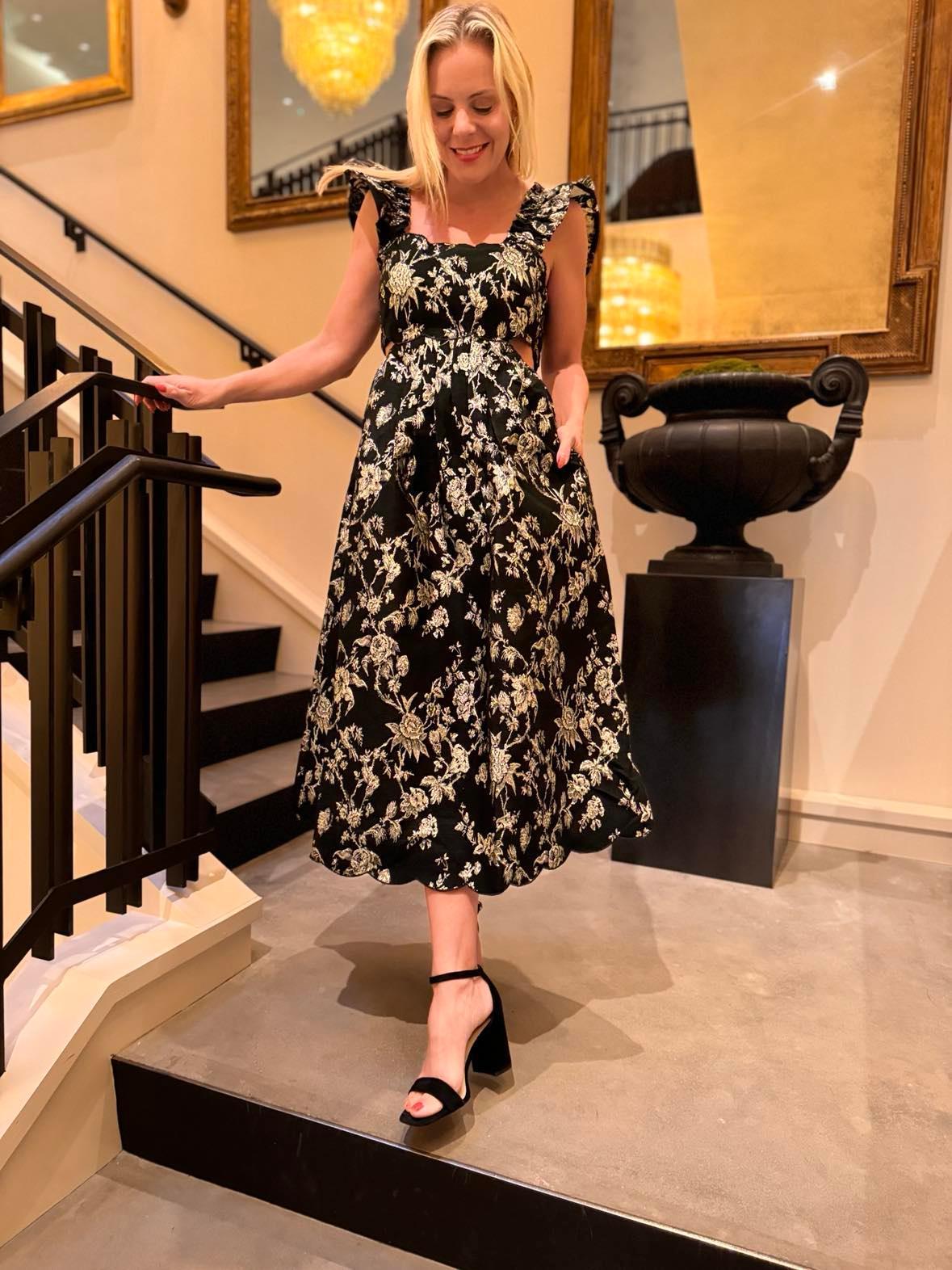 Ashton Jacquard Midi Dress Product Image